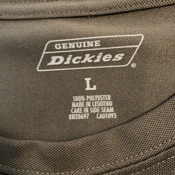 Dickies Shirt Lot Of 3 Mens Large Green Long Sleeve Pocket Workwear Tee Tagless - Picture 2 of 13